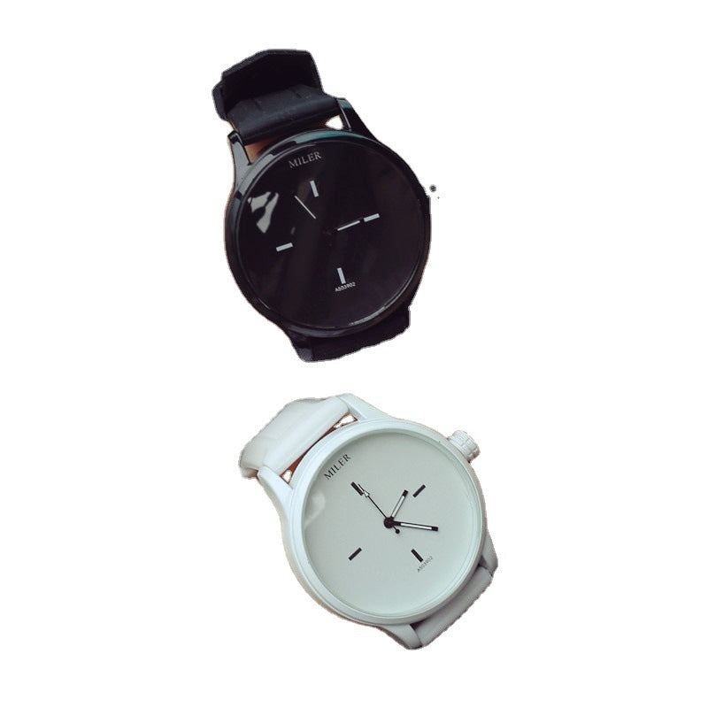 Black And White Korean Couple Personality Trendy Male Middle School Student Watch