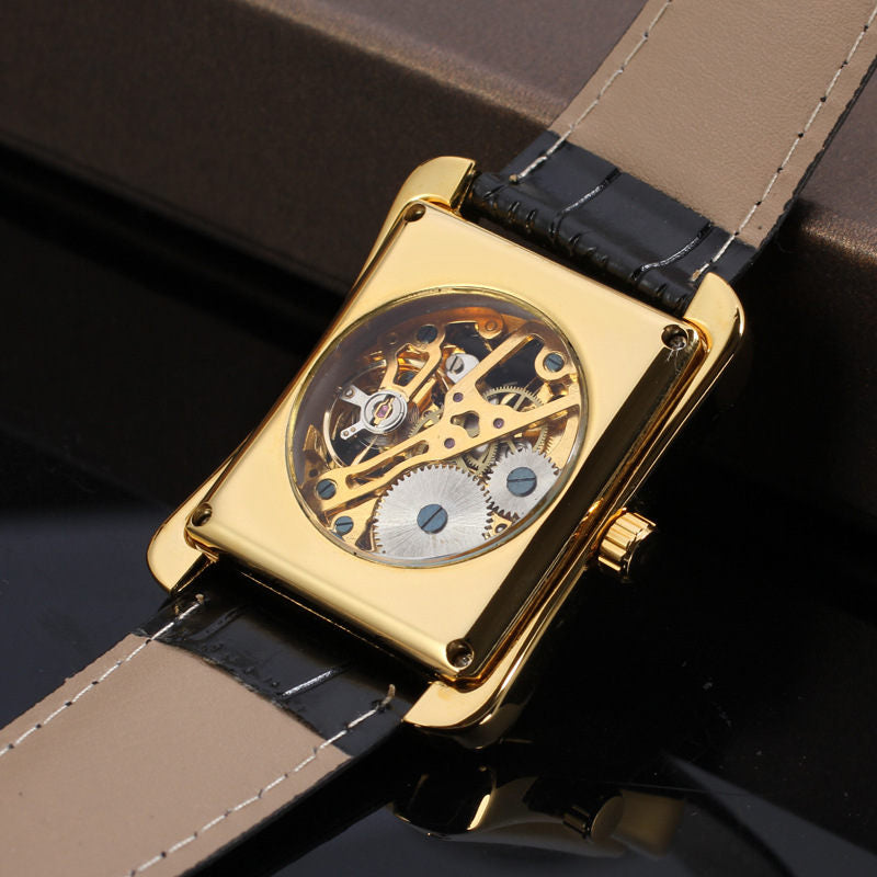 Winner men&#039;s fashion casual Swiss hollow manual mechanical watch