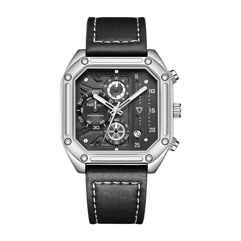 Men's Multi-functional Square Quartz Watch