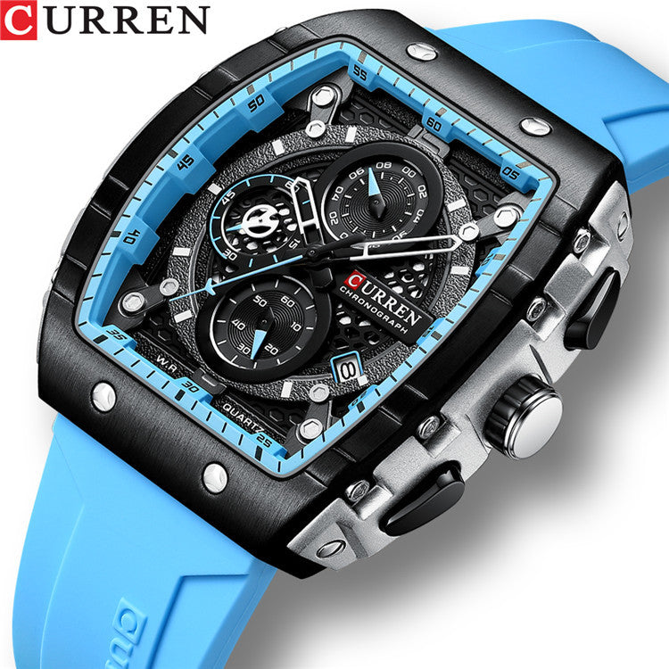 CURREN/Carrian New 8442 Six-pin Chronograph Men&#039;s Watch Fashion Multi-function Watch