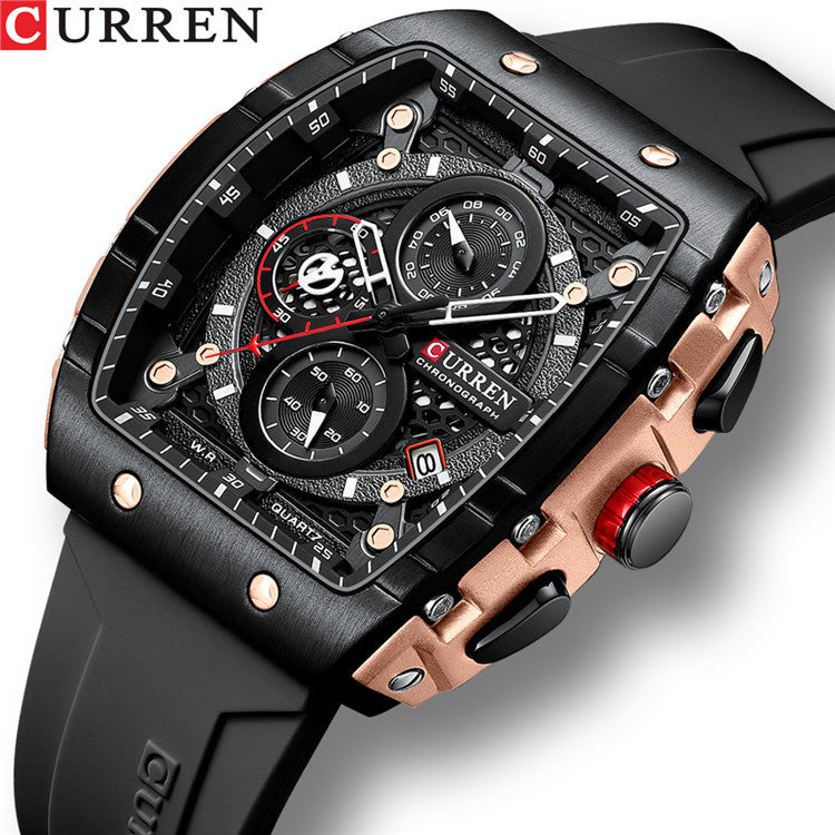 CURREN/Carrian New 8442 Six-pin Chronograph Men&#039;s Watch Fashion Multi-function Watch