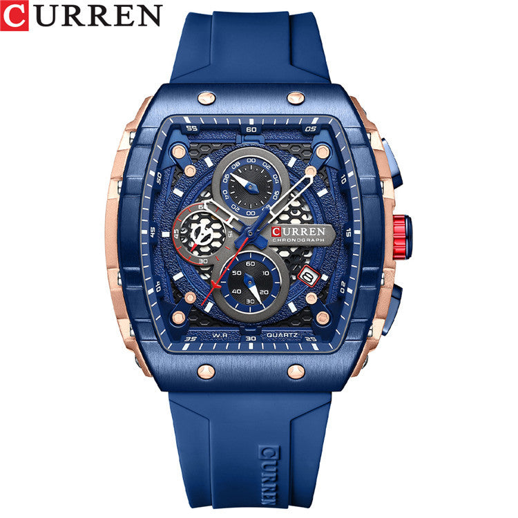 CURREN/Carrian New 8442 Six-pin Chronograph Men&#039;s Watch Fashion Multi-function Watch