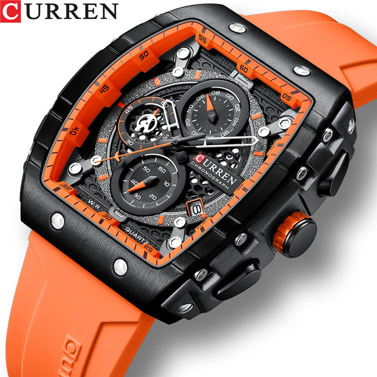 CURREN/Carrian New 8442 Six-pin Chronograph Men&#039;s Watch Fashion Multi-function Watch